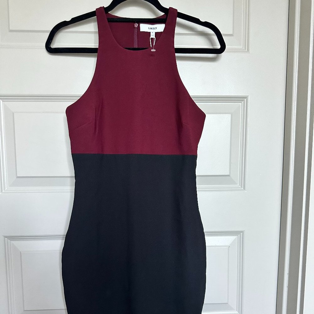 NWT. Likely Simons Dress in Rusk Black Combo